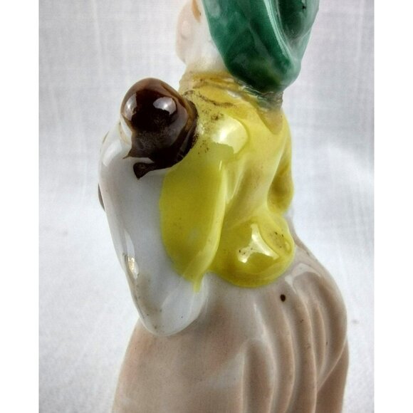 Colonial Woman With Instrument Vintage Occupied Japan HandPainted Ceramic 4.5 In - Picture 8 of 11